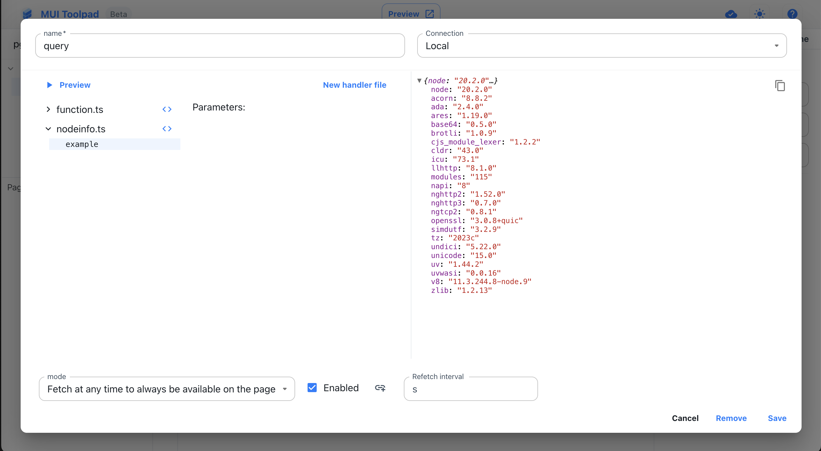 Server-side values